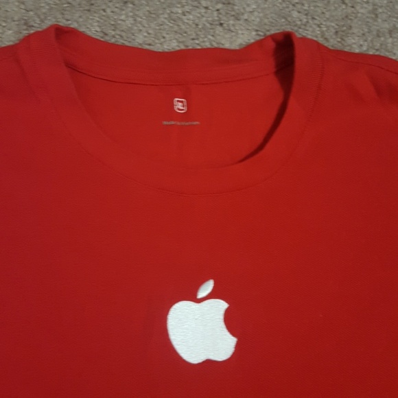 Other - Red pullover shirt with Apple logo
